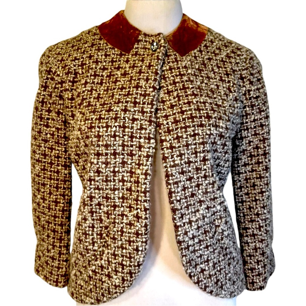 Wool Tweed Mocha Jacket Blazer
